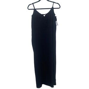 NEW‎ Cami Maxi Dress M Black Babydoll Stappy Casual Lounge Lightweight